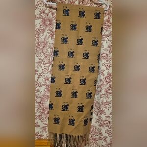 Burberry Tan and Navy Logo Fabric